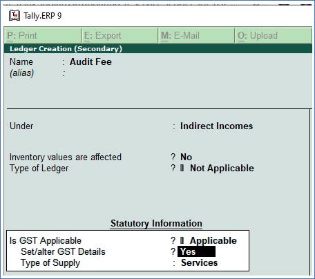 Sale Voucher with Accounting Invoice for Service Ledger in Tally.ERP9